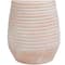 11" Pink Ceramic Whitewashed Ribbed Vase